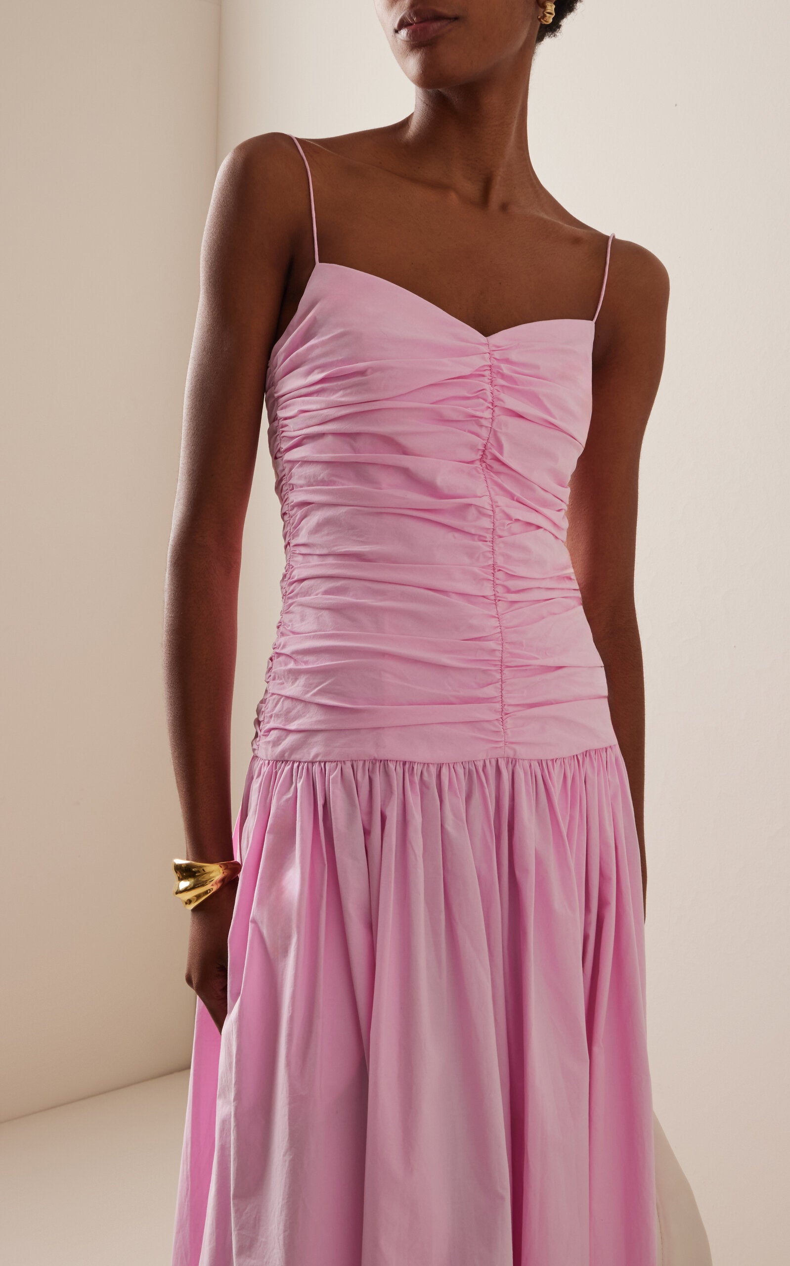 Exclusive Gathered Cotton Drop-Waist Dress