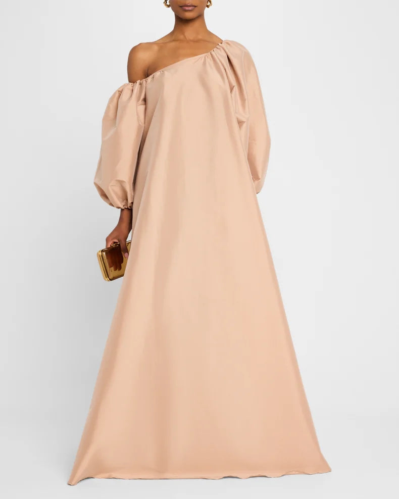 Nathalie Puff-Sleeve Off-The-Shoulder Gown Beautiful and charming simple and unique design