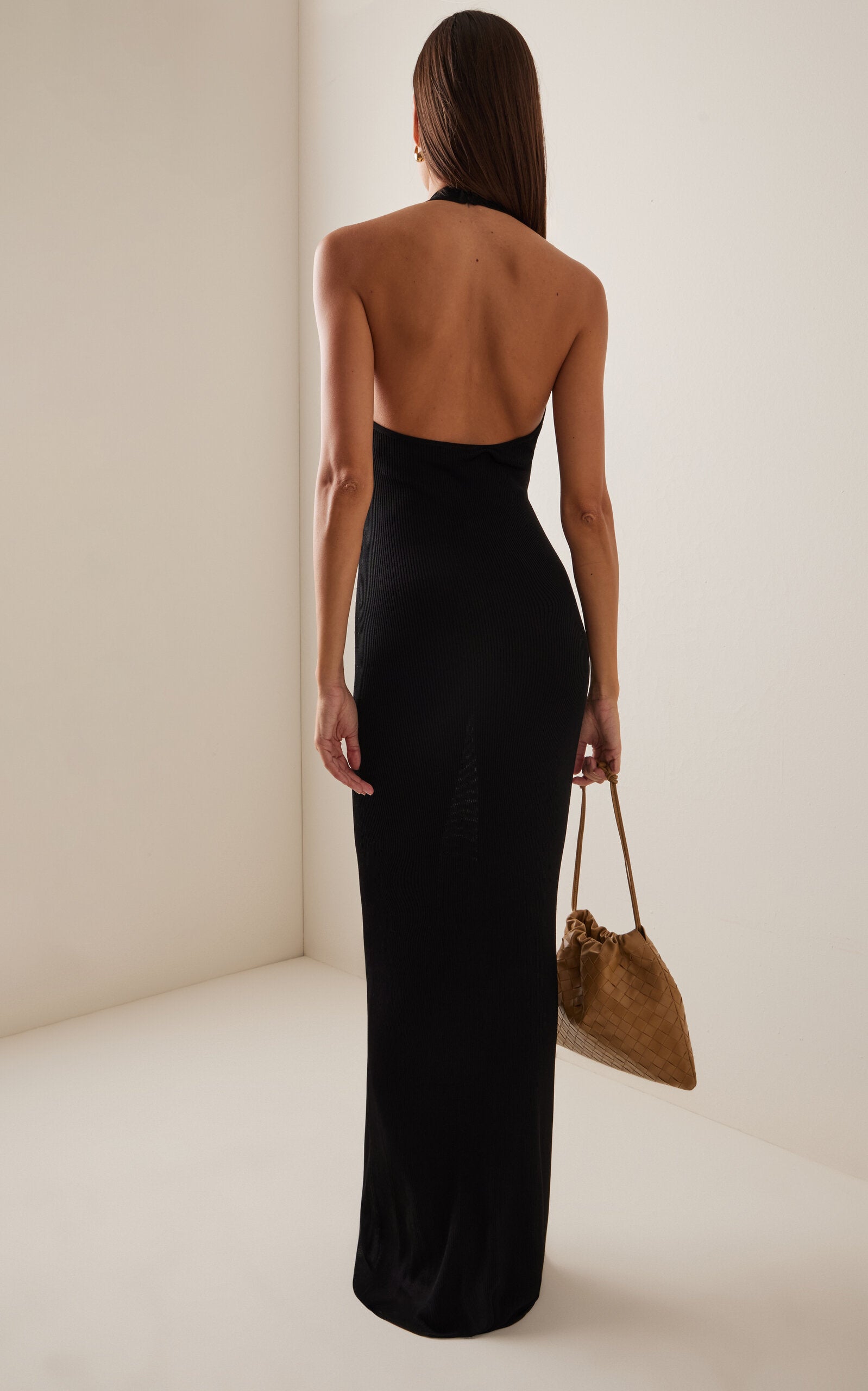 Ladies' Spring And Summer Vacation Cape-Detailed Roma Layered Dream Organic Silk Crepe Chine Mini Gertrude Knit Maxi Halter Dress