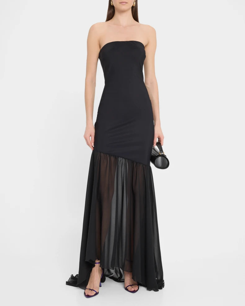 Strapless Illusion Skirt Gown Beautiful and charming simple and unique design