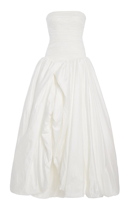 Violette Bubble-Hem Cotton Maxi Dress Simple gentle beautiful and grand