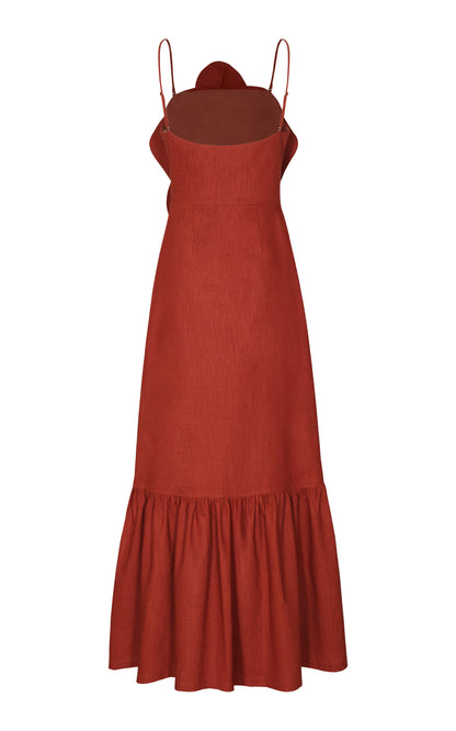 Party Dresses Muy Caribeña Appliquéd Linen Gown Gentle beautiful and grand