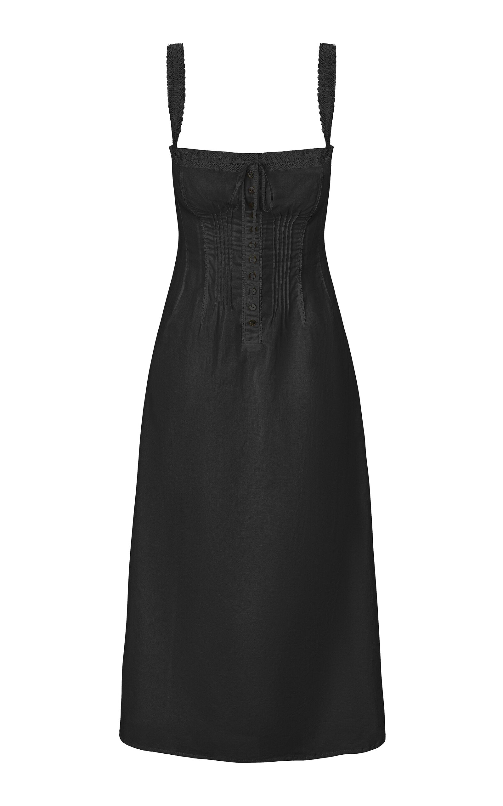 Ladies' Spring And Summer Vacation  Roma Layered Dream Organic Silk Crepe Chine Mini Gertrude Matilde Lace-Trimmed Cotton Midi Dress