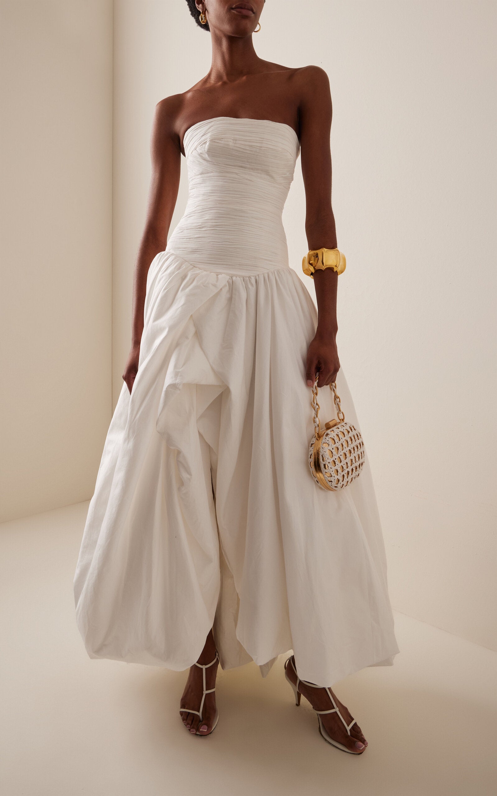 Violette Bubble-Hem Cotton Maxi Dress Simple gentle beautiful and grand