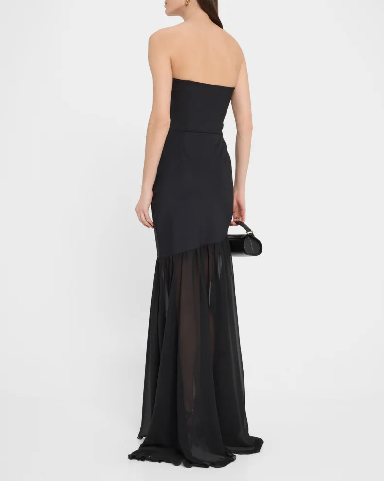 Strapless Illusion Skirt Gown Beautiful and charming simple and unique design