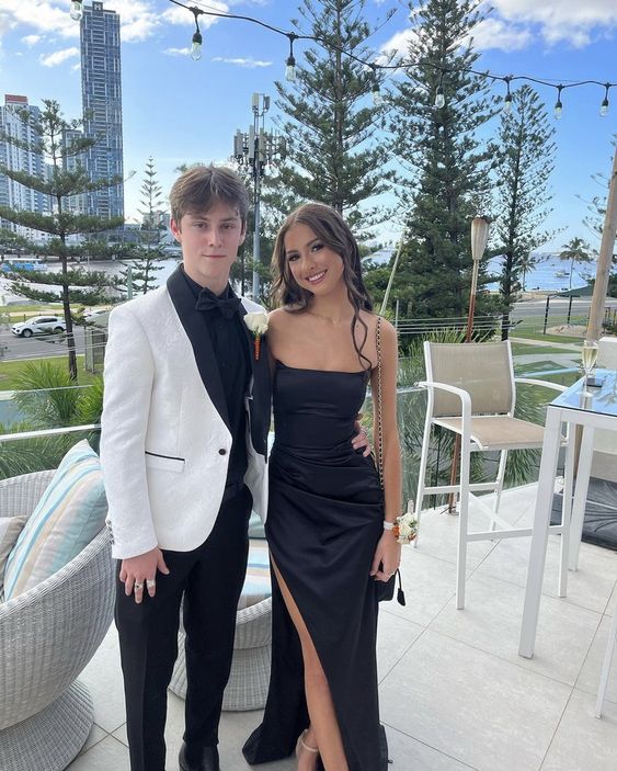 Long Black long prom dress evening dress