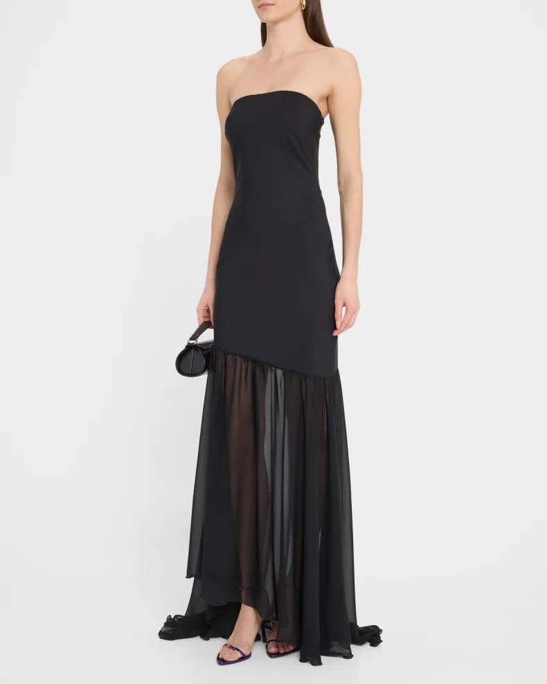 Strapless Illusion Skirt Gown Beautiful and charming simple and unique design