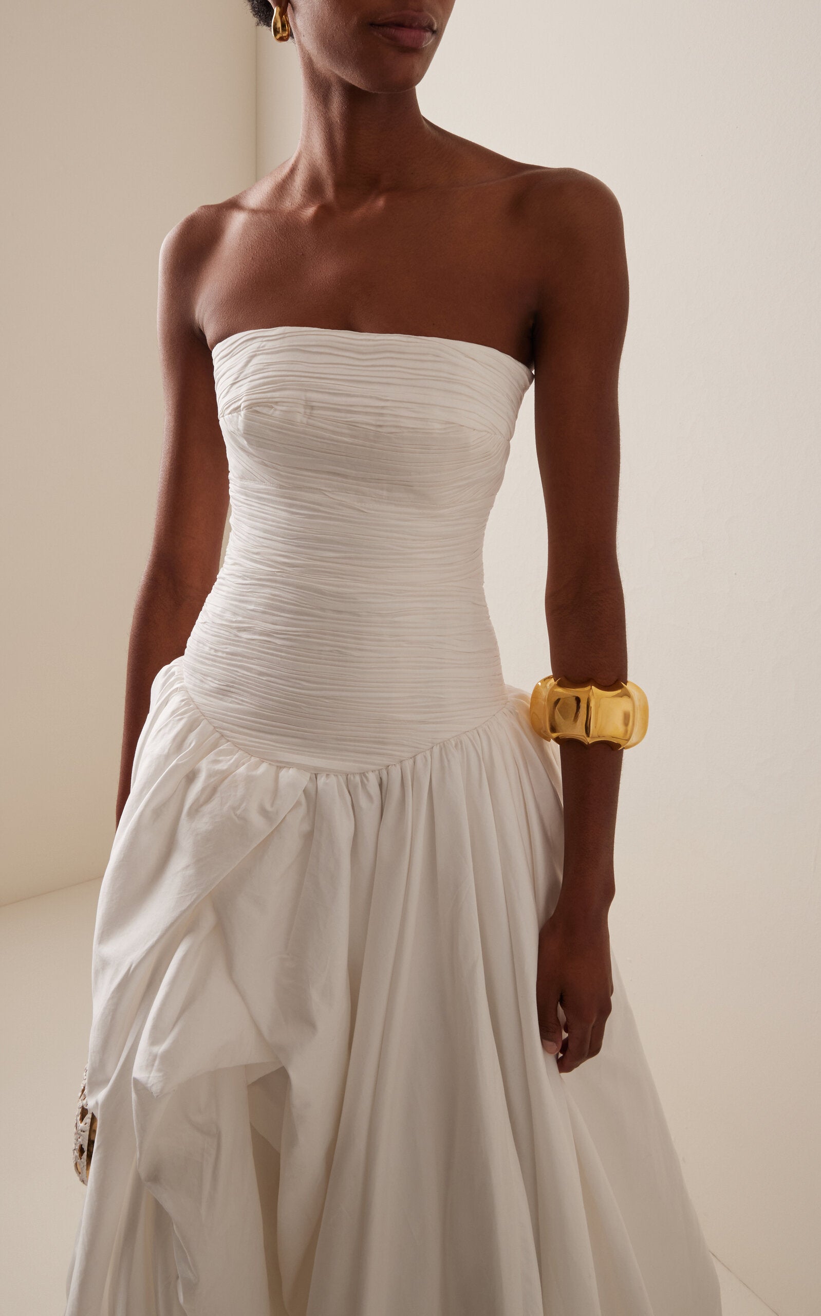 Violette Bubble-Hem Cotton Maxi Dress Simple gentle beautiful and grand