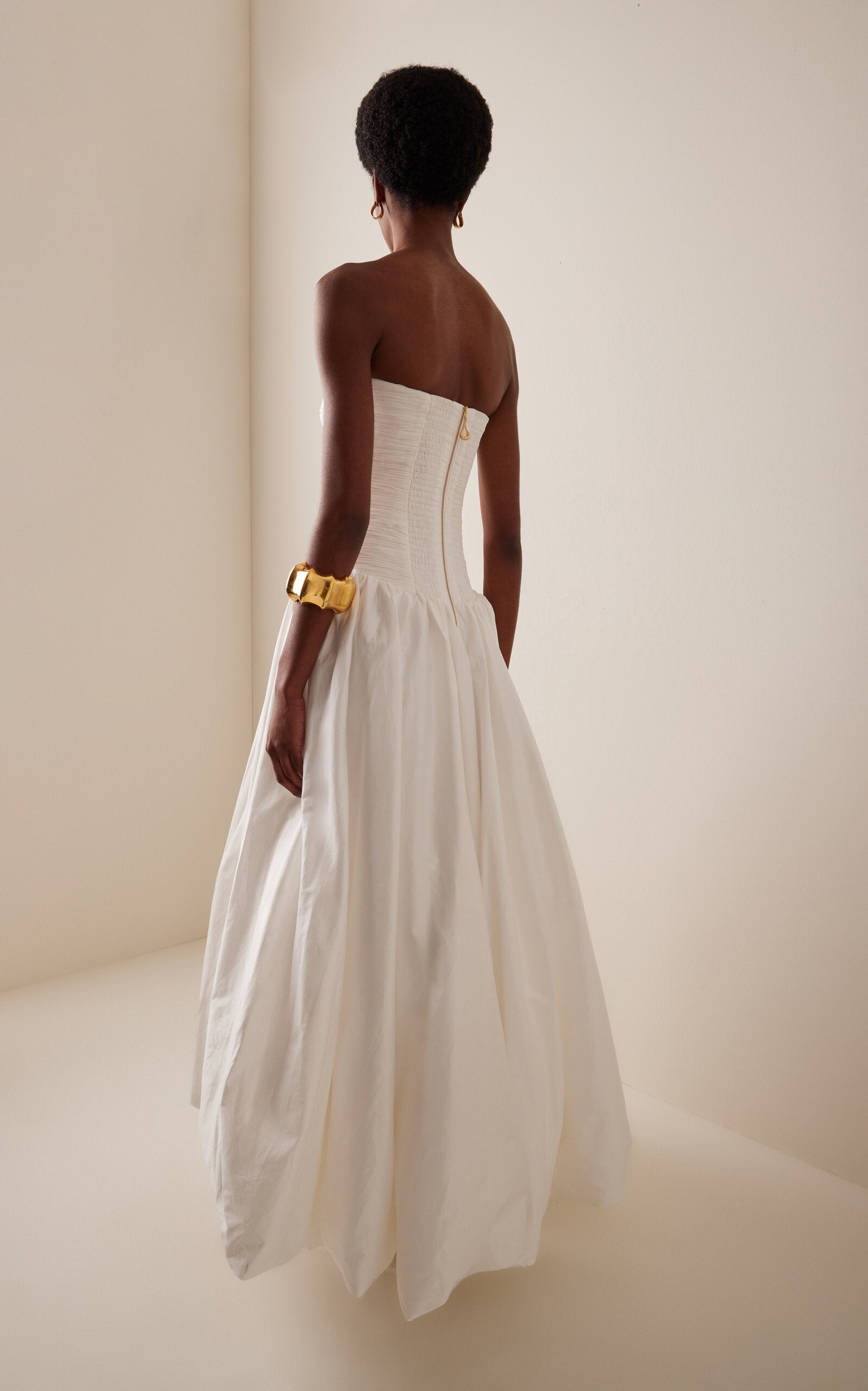 Violette Bubble-Hem Cotton Maxi Dress Simple gentle beautiful and grand