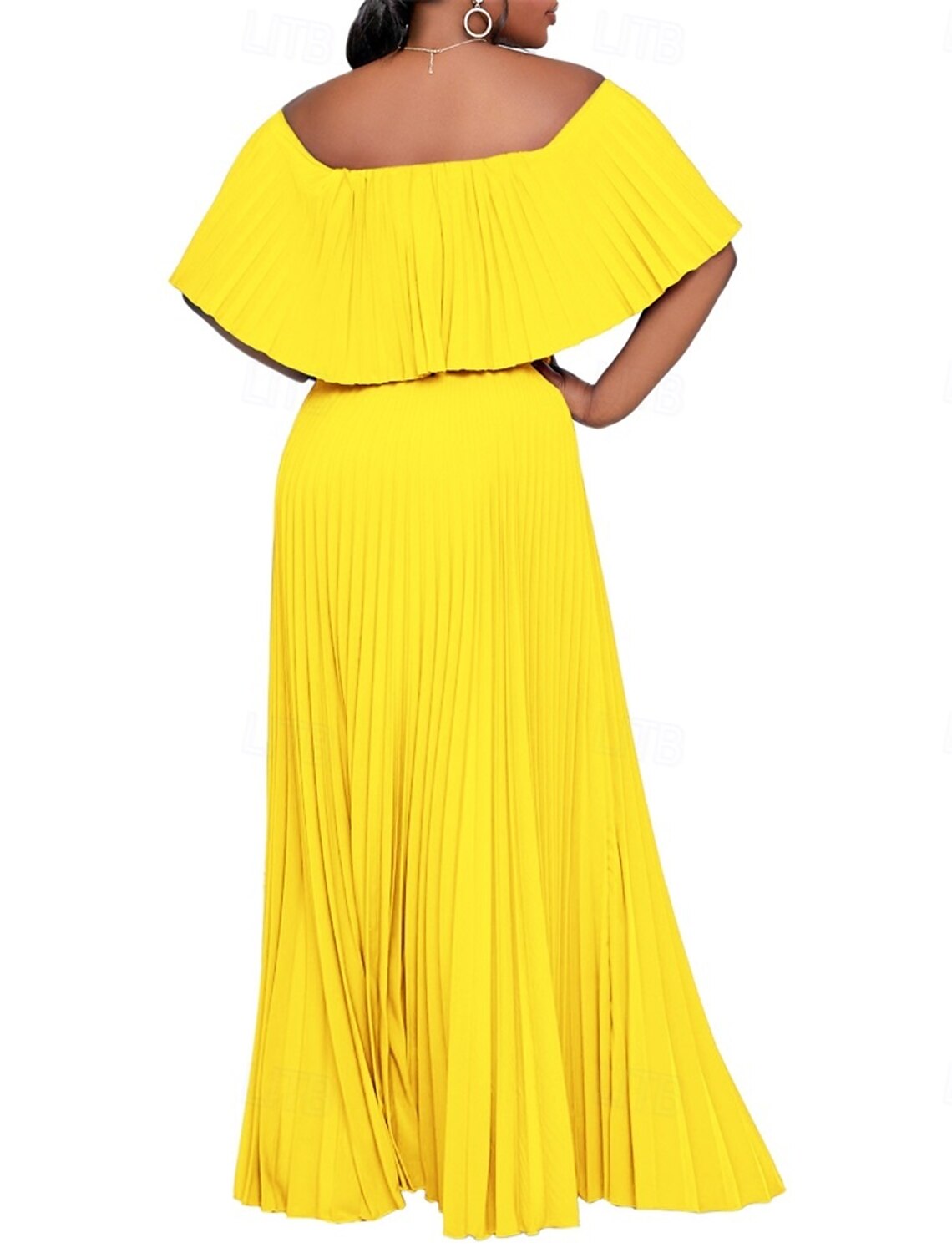 A-Line Dresses Elegant Dress Wedding Wedding Guest Floor Length Short Sleeve Off Shoulder Polyester Backless with Pleats