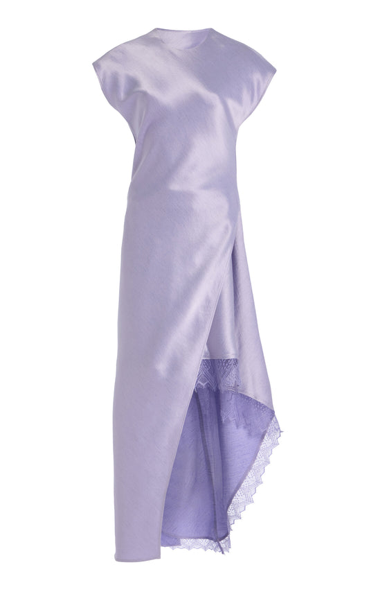 Asymmetric Satin Maxi Dress Simple gentle beautiful and grand