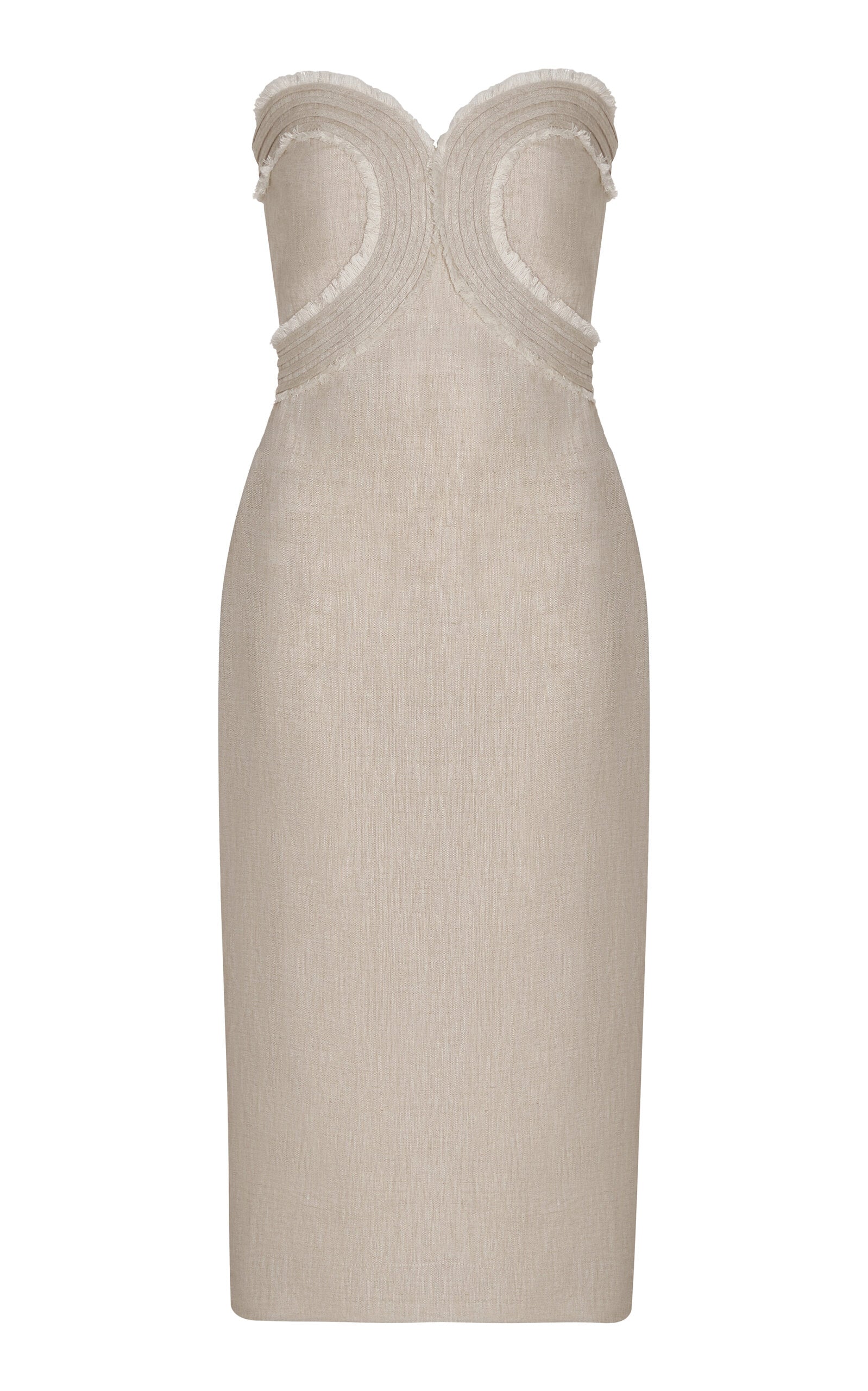Playa de Ti Strapless Linen Midi Dress Full of charm simple and atmospheric