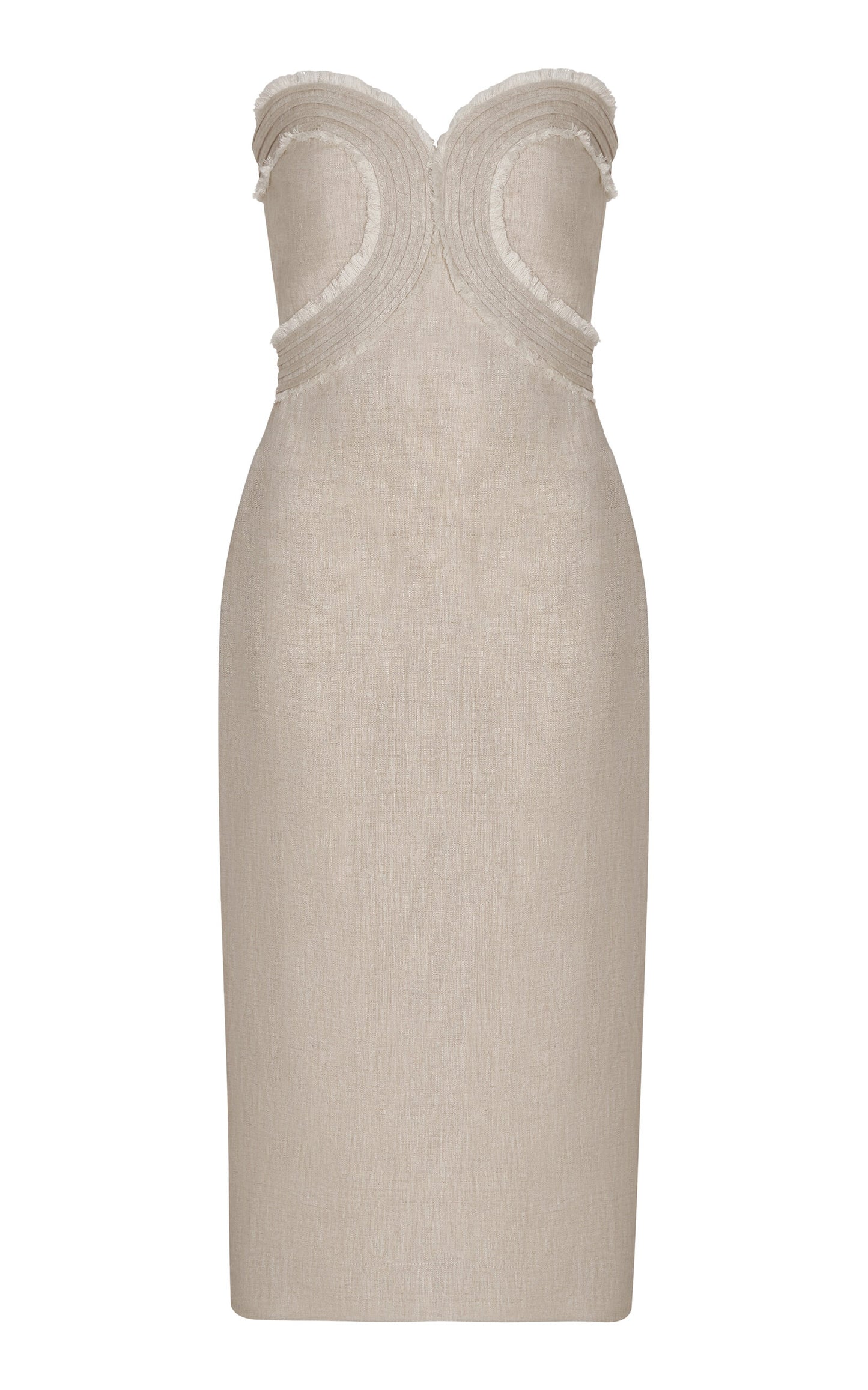 Playa de Ti Strapless Linen Midi Dress Full of charm simple and atmospheric
