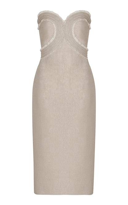 Playa de Ti Strapless Linen Midi Dress Full of charm simple and atmospheric