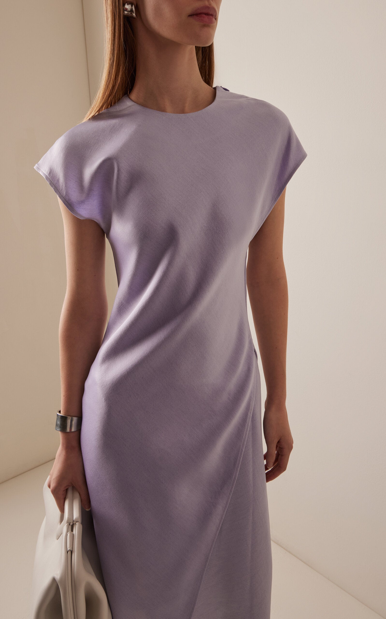 Asymmetric Satin Maxi Dress Simple gentle beautiful and grand