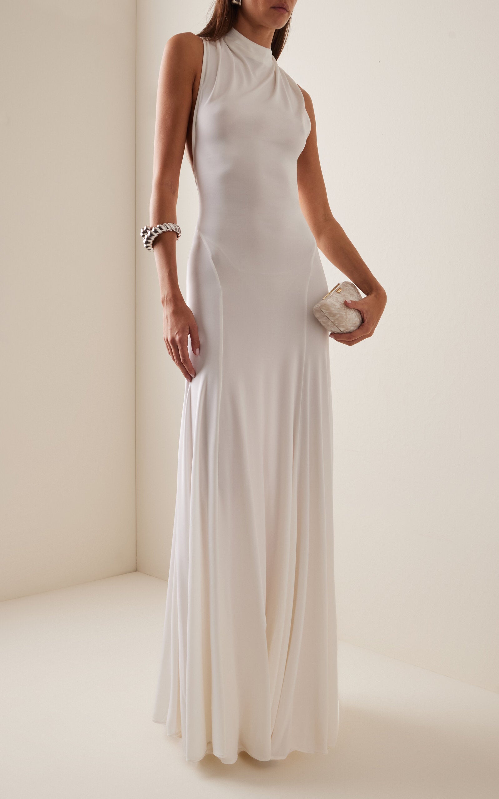 Party Dresses Maico Mock-Neck Jersey Gowns Gentle beautiful and grand