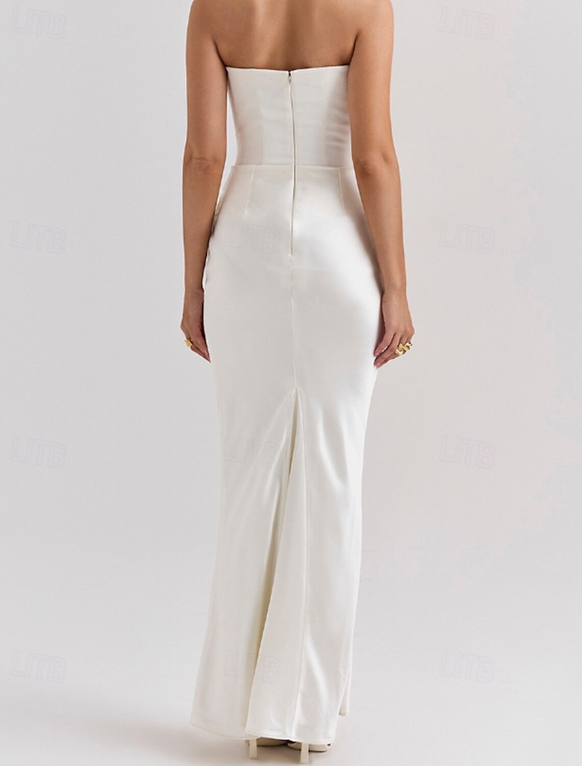 Women's Long Dress Maxi Dress White Dress Graduation Dress Prom Dress Party Dress Elegant Fashion Party Special Occasion Evening Party Regular Fit Plain Sleeveless Strapless Black White Pink Red