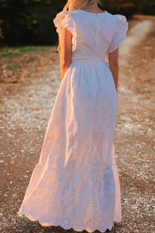 Sexy V Neck Ruffle Dress Simple atmospheric beautiful and unique desi