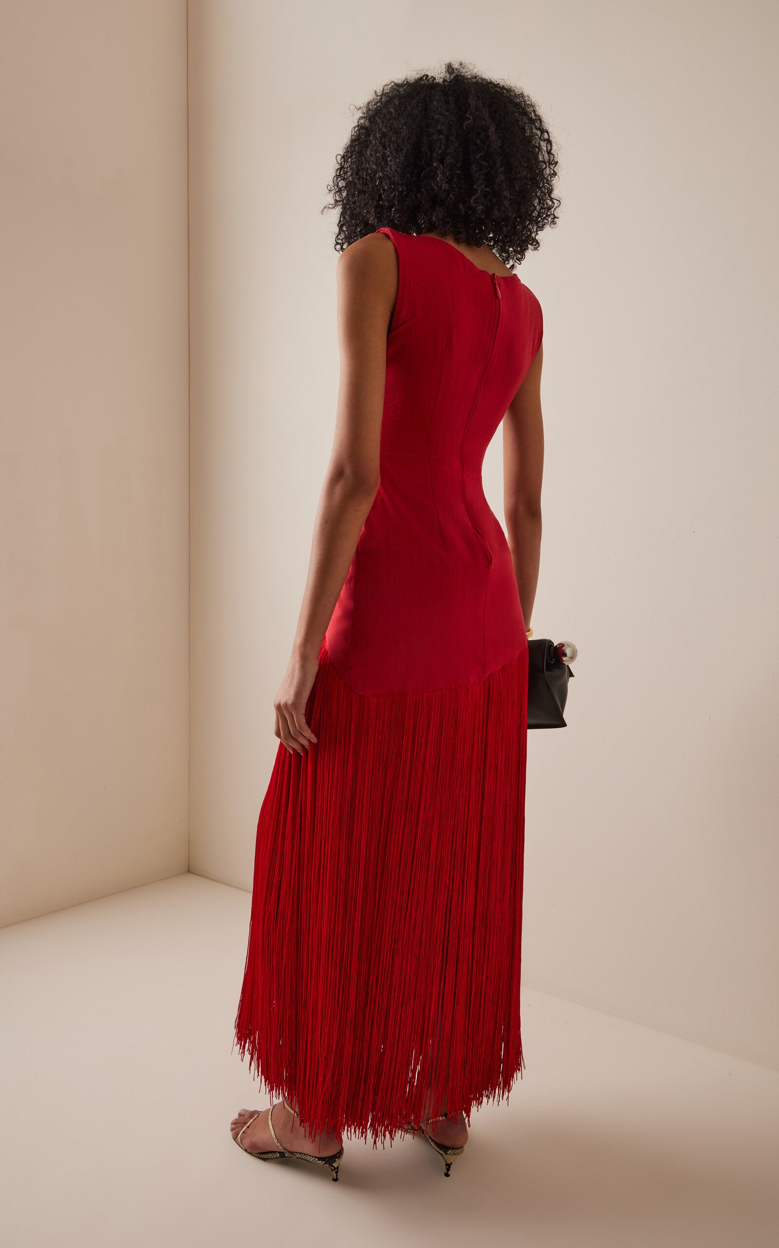 Exclusive Jade Fringed Cotton Maxi Dress Simple gentle beautiful and grand