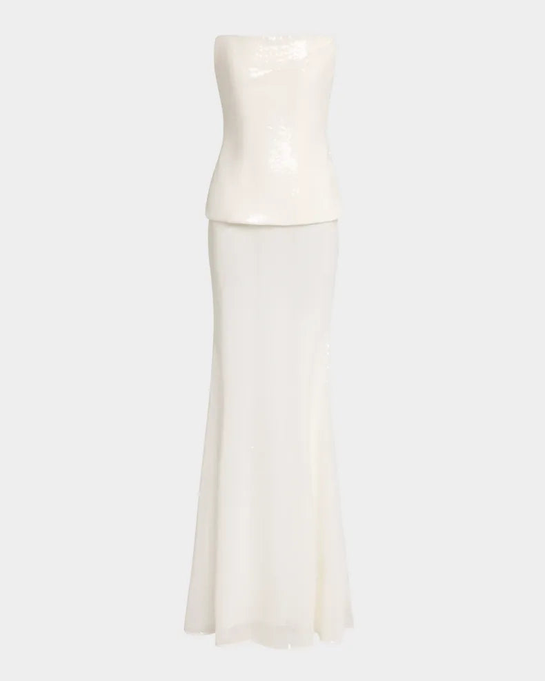 Strapless Longline Corset Sequin Gown Beautiful and charming simple and unique design