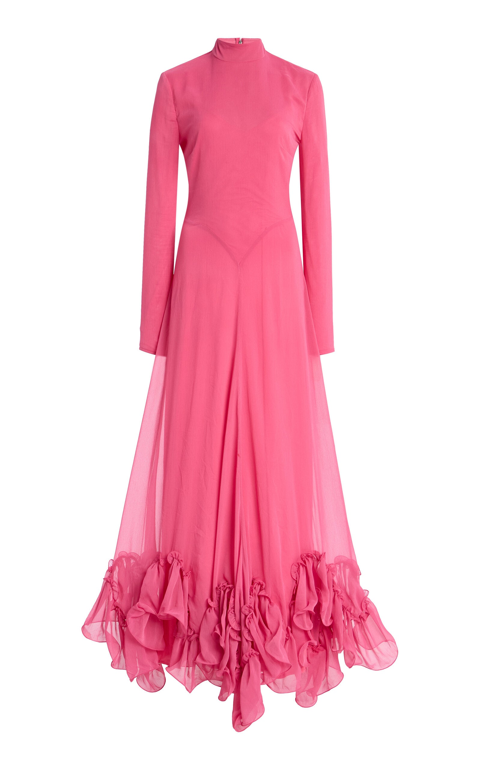 Ruffled Chiffon Gown Simple gentle beautiful and grand