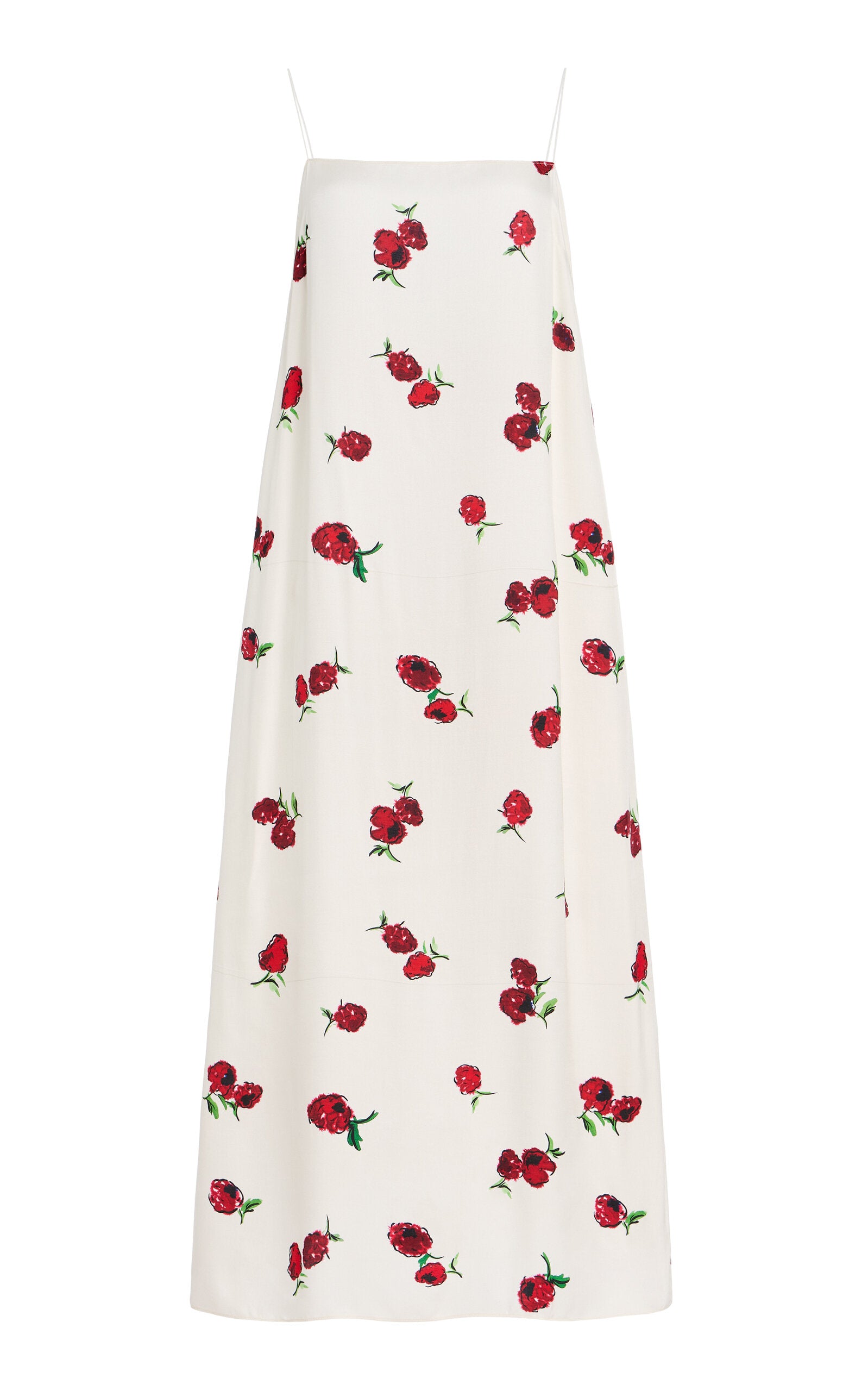Sicily Printed Silk Midi Dress Full of charm simple and atmospheric