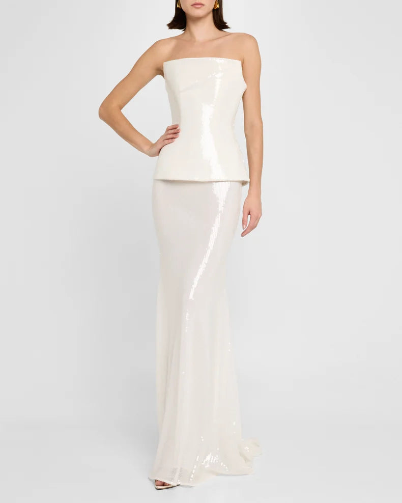 Strapless Longline Corset Sequin Gown Beautiful and charming simple and unique design