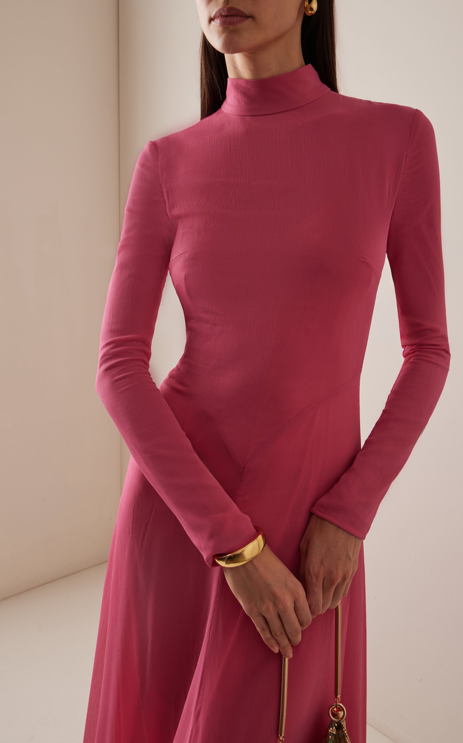 Ruffled Chiffon Gown Simple gentle beautiful and grand