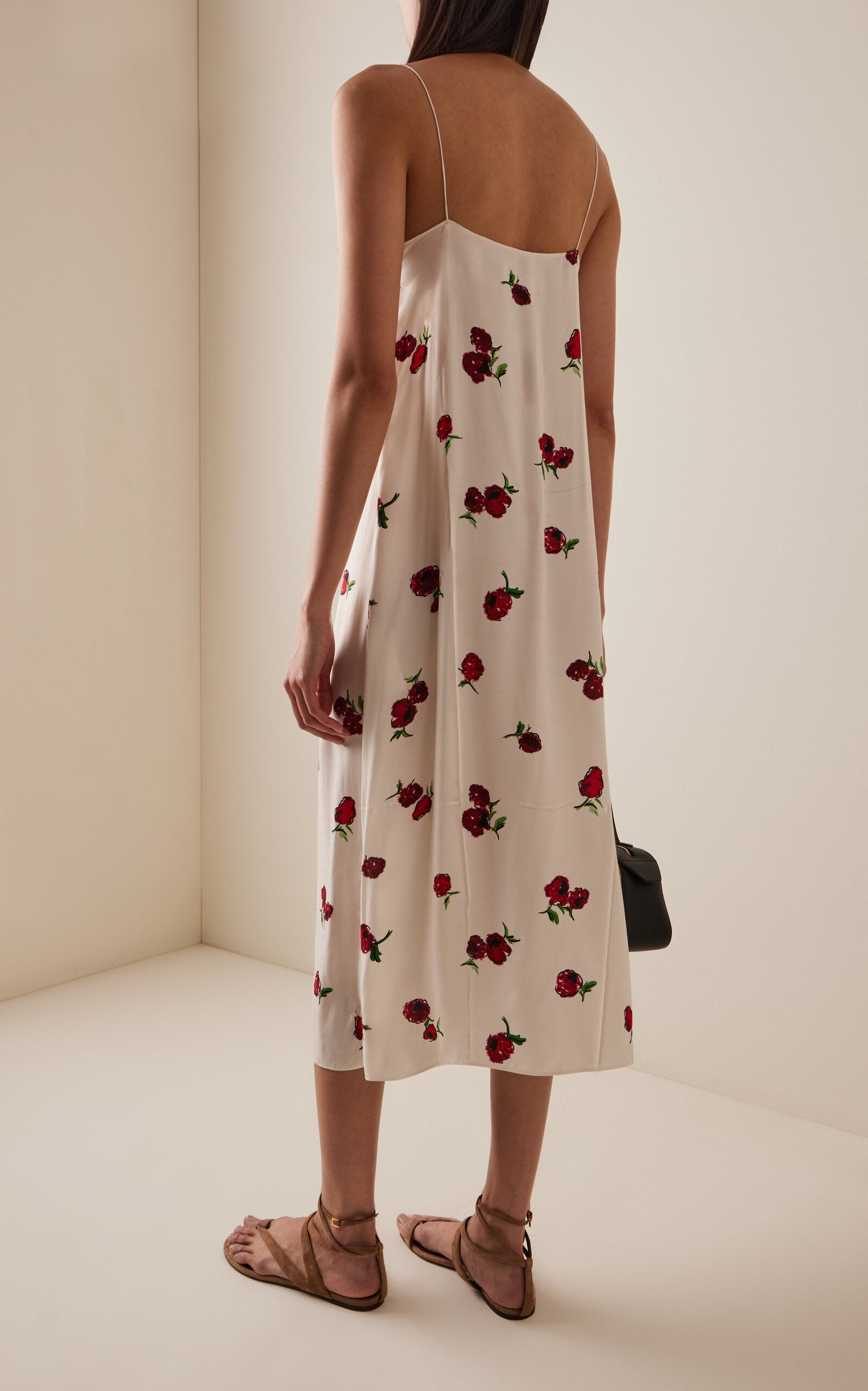 Sicily Printed Silk Midi Dress Full of charm simple and atmospheric