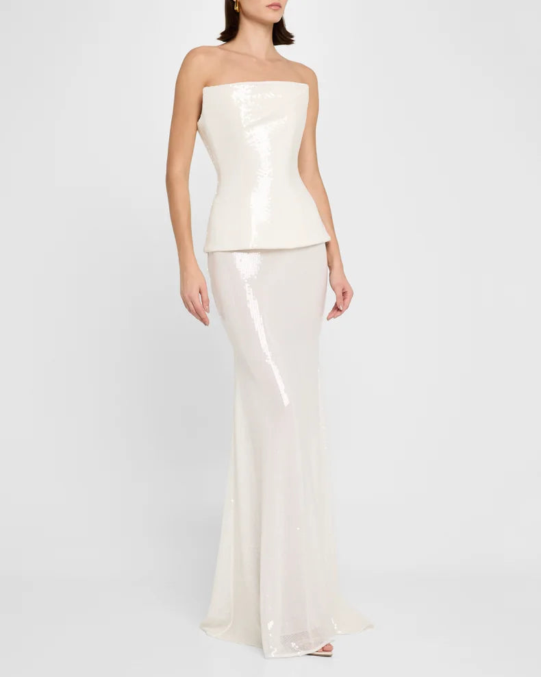 Strapless Longline Corset Sequin Gown Beautiful and charming simple and unique design