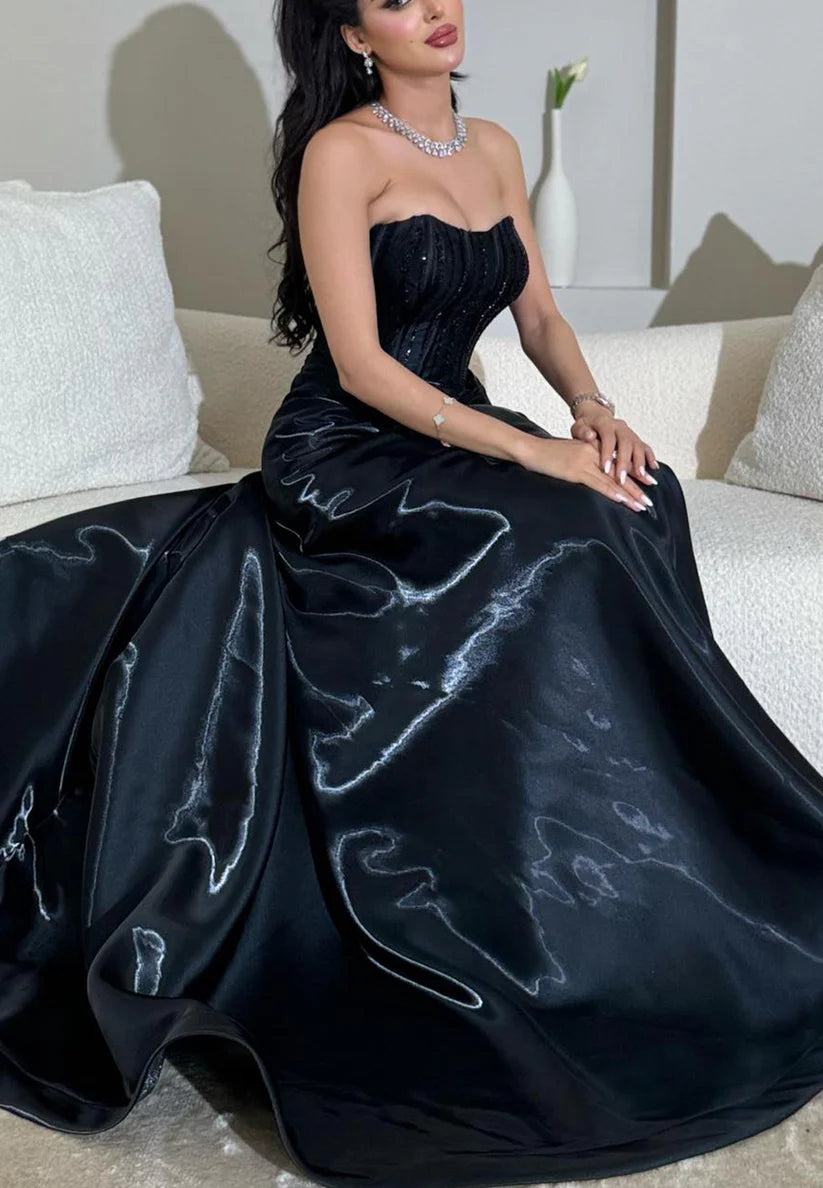 Sweetheart Strapless Side Slit Sheath Evening Prom Dress Simple gentle beautiful and unique design