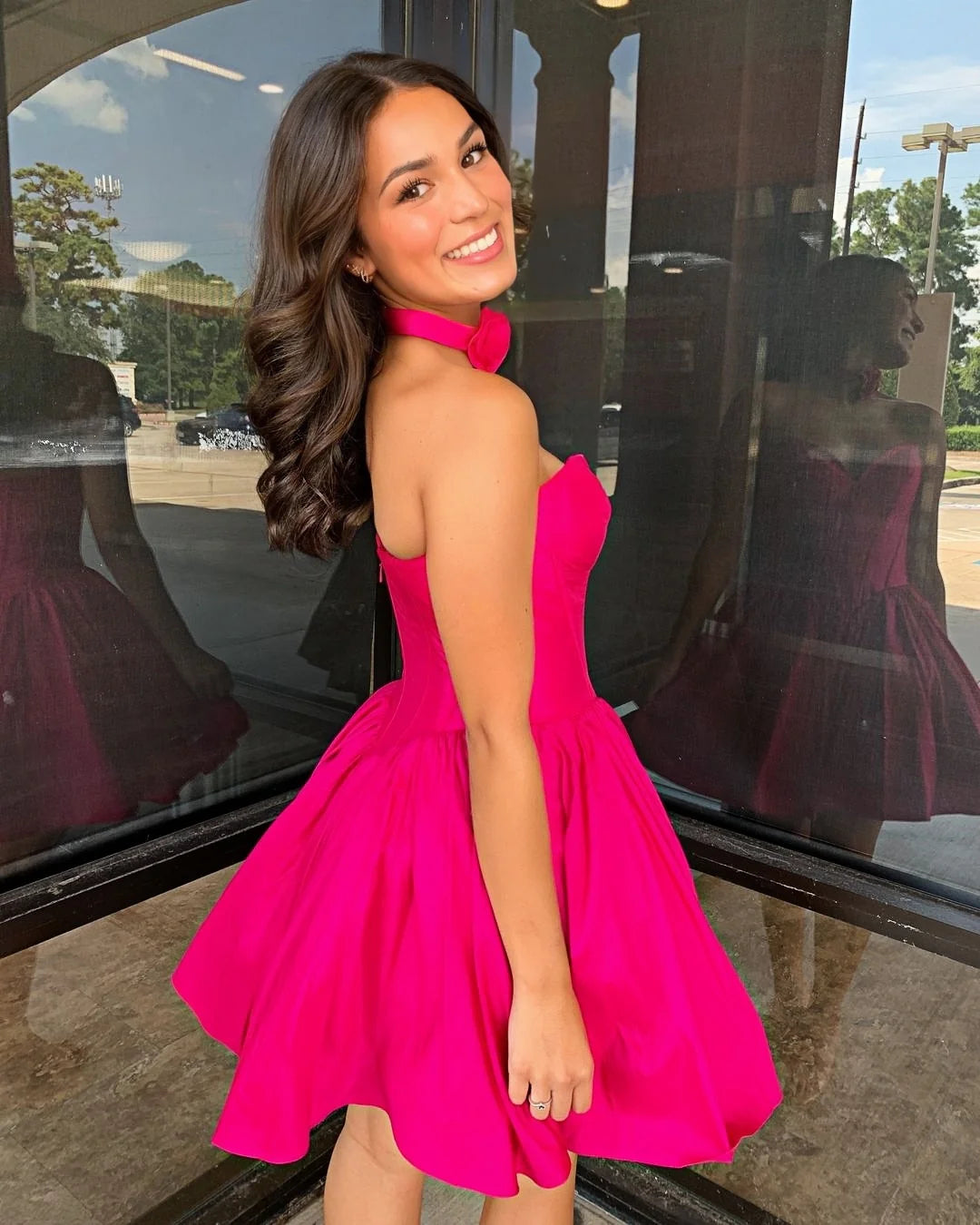Sweetheart Fuchsia A-Line Homecoming Dresses Simple atmospheric beautiful and unique design