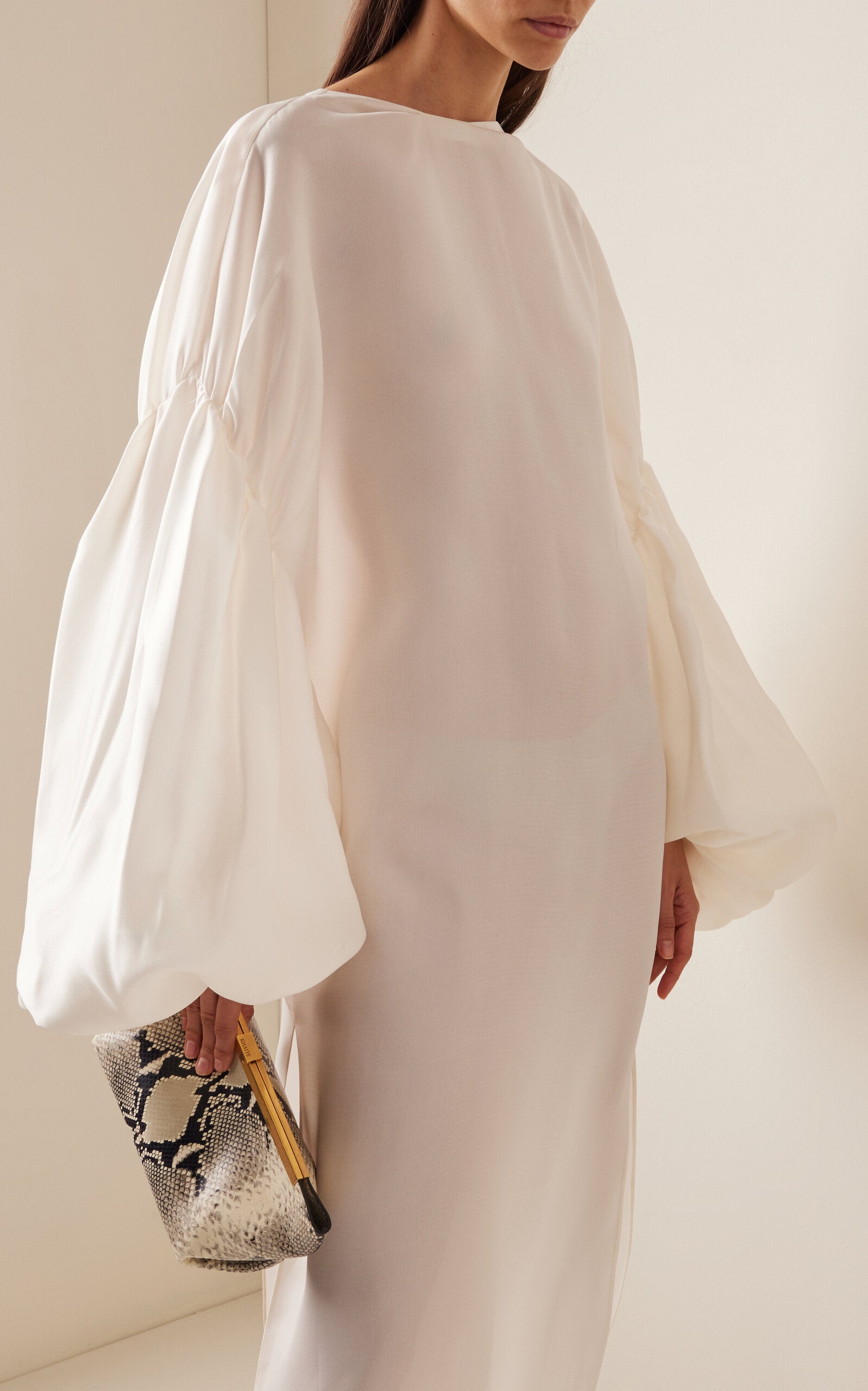 Zelma Oversized Silk Midi Dress Simple gentle beautiful and grand