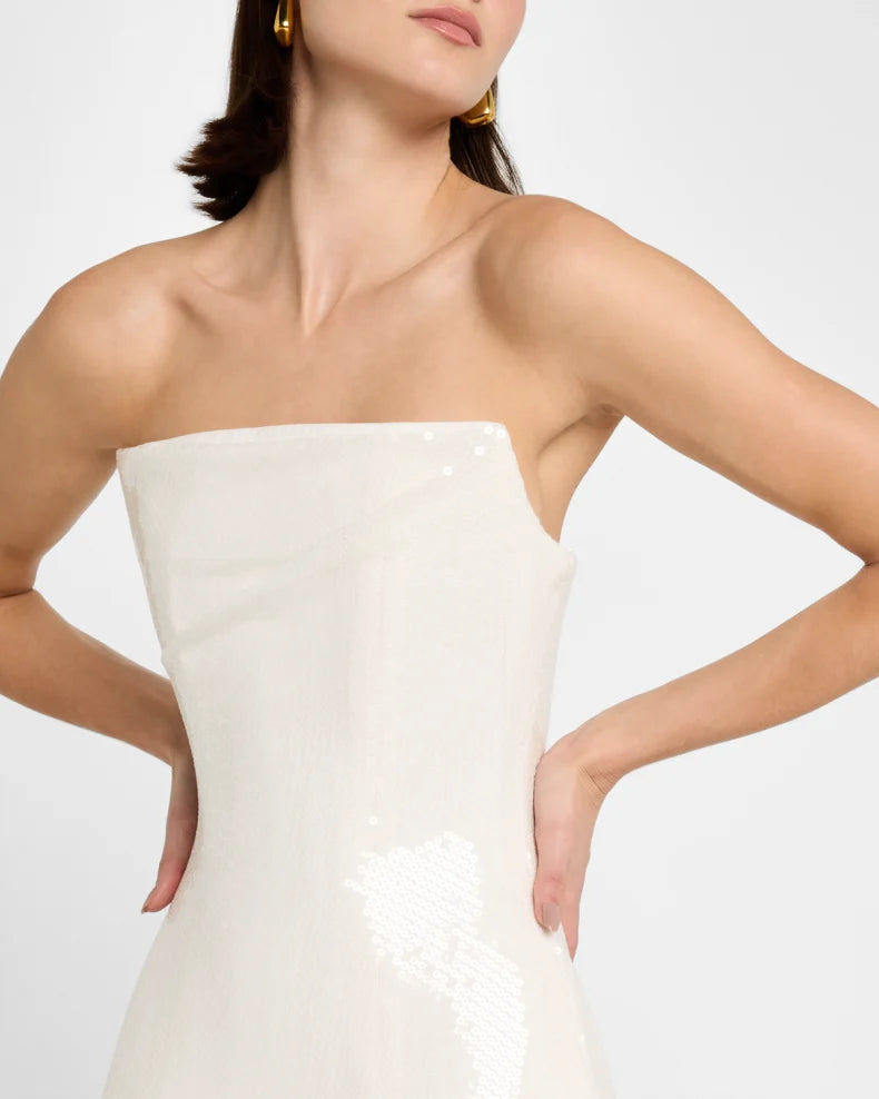 Strapless Longline Corset Sequin Gown Beautiful and charming simple and unique design