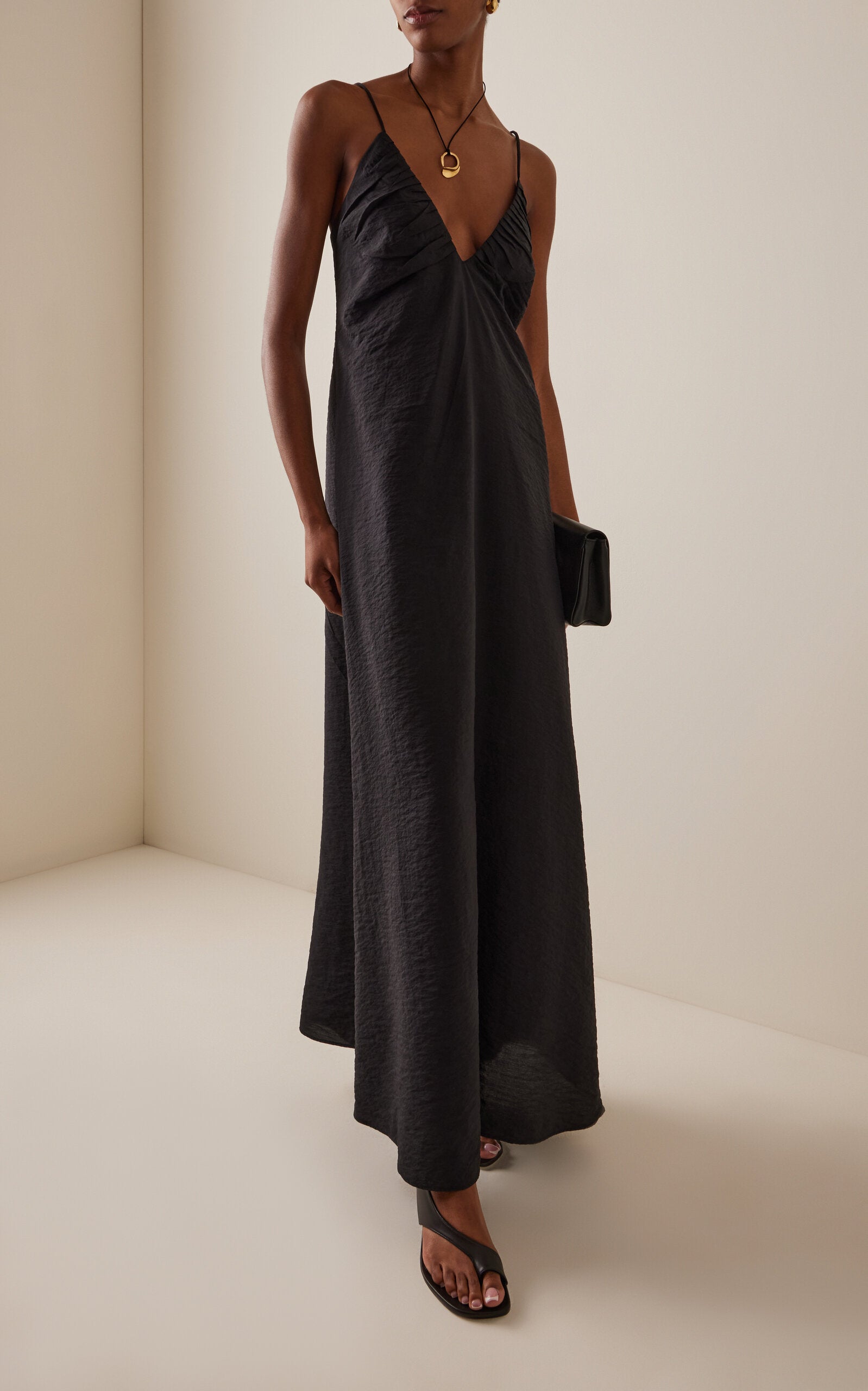 Ladies' Spring And Summer Vacation  Roma Layered Dream Organic Silk Crepe Chine Mini Hammered-Silk Maxi Dress Lace-Embroidered Violette Cotton Bubble-Hem Maxi Dress