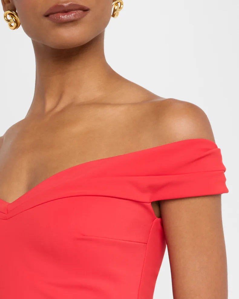 Radisvi Draped Off-Shoulder Gown Beautiful and charming simple and unique design