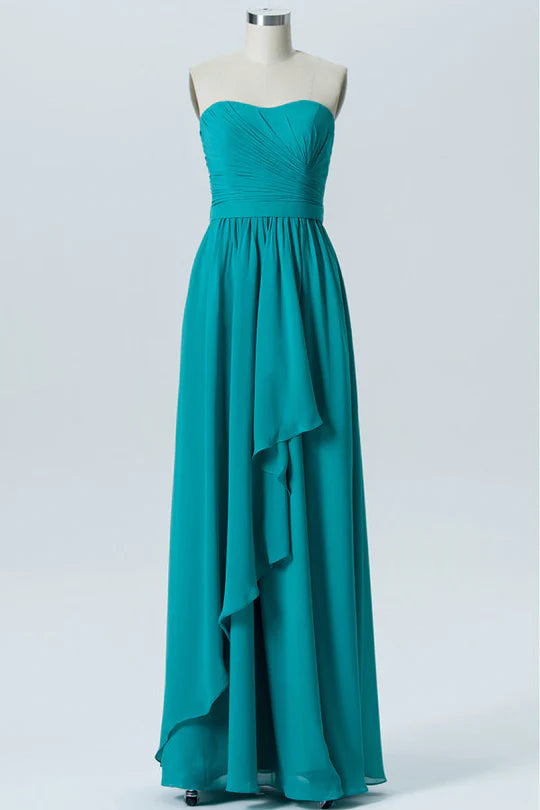 Strapless Ruffled Bridesmaid Dress Simple gentle grand and beautiful