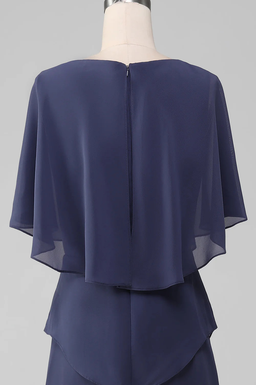 Stormy Sheath/Column Scoop Tea-Length Chiffon Mother of the Bride Dress