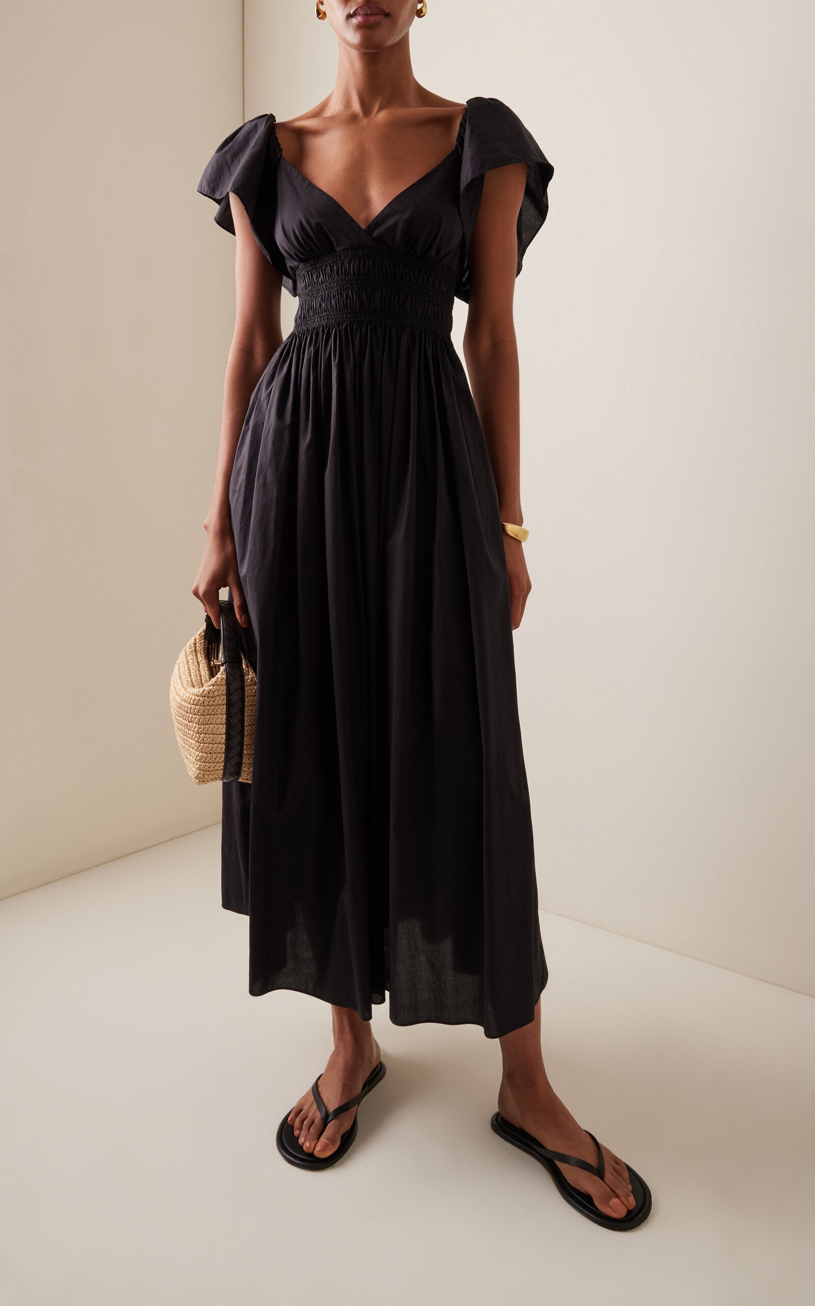 Cotton Midi Dress Simple gentle beautiful and grand