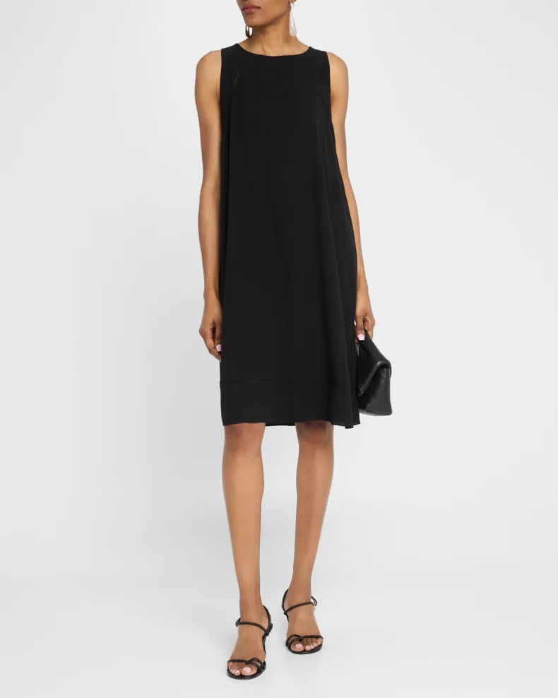 Sleeveless Silk Georgette Crepe Midi Dress Simple beautiful generous and full of charm
