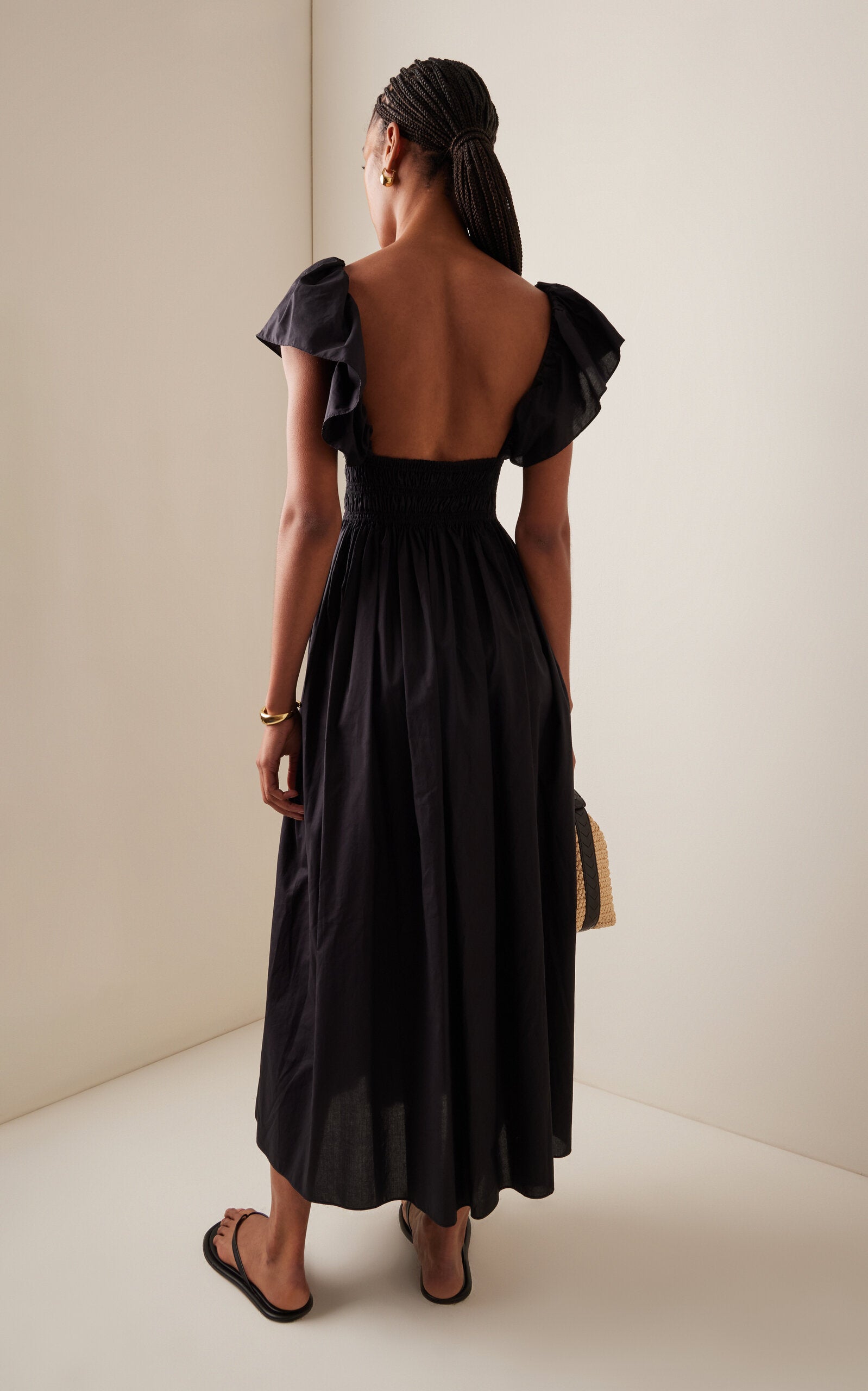 Cotton Midi Dress Simple gentle beautiful and grand