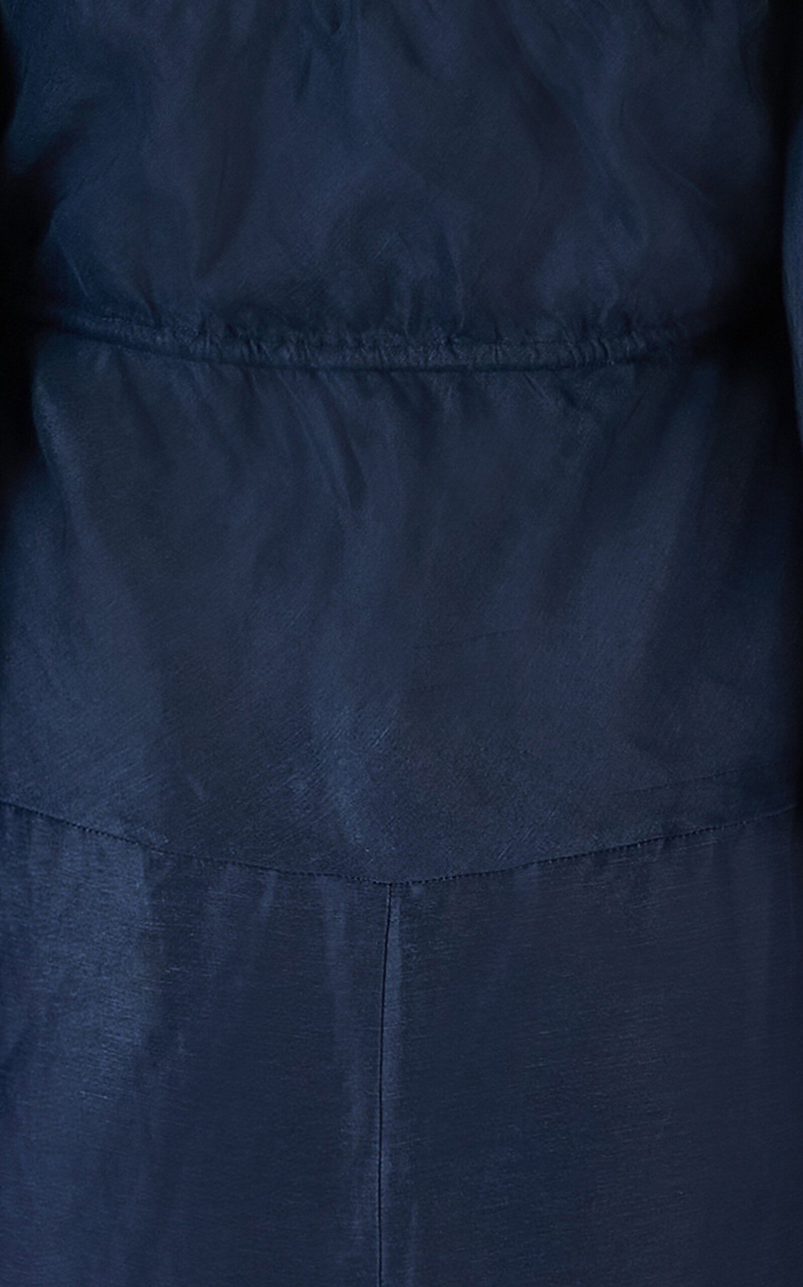 Balloon-Sleeve Woven Midi Dress Full of charm simple and atmospheric