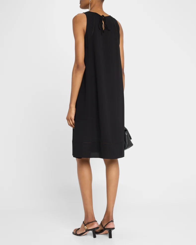 Sleeveless Silk Georgette Crepe Midi Dress Simple beautiful generous and full of charm