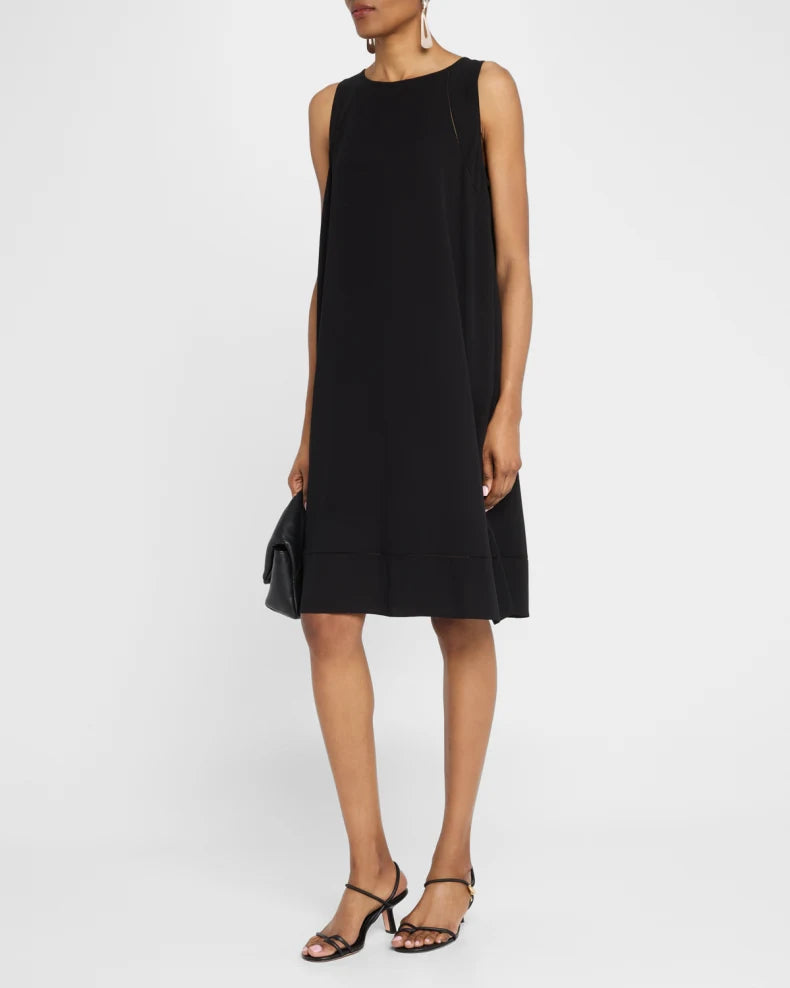 Sleeveless Silk Georgette Crepe Midi Dress Simple beautiful generous and full of charm