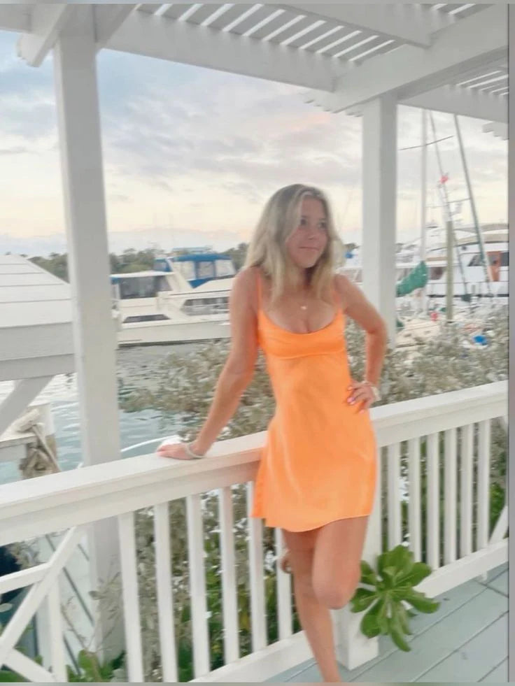 Orange Short Party Homecoming Dress