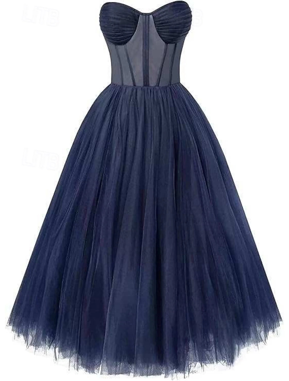 A-Line Prom Dresses Party Dress Evening Party Cocktail Party Tea Length Sleeveless Sweetheart Tulle with Ruched