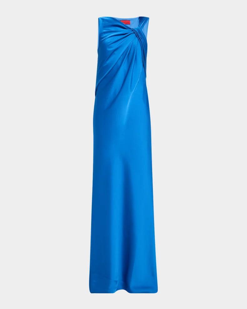Francine Twist-Front Satin Column Gown Charming and unique design Beautiful generous simple