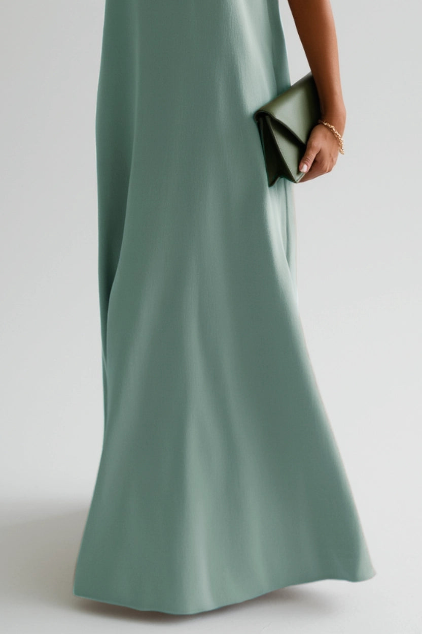 Casual Party Dress Green Spaghetti Strap Maxi Dress Simple beautiful generous and full of charm