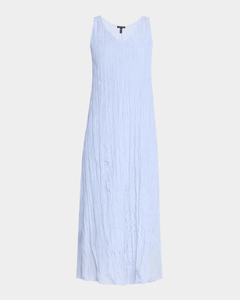 Sleeveless Crinkled Silk Midi Dress Simple beautiful generous and full of charm
