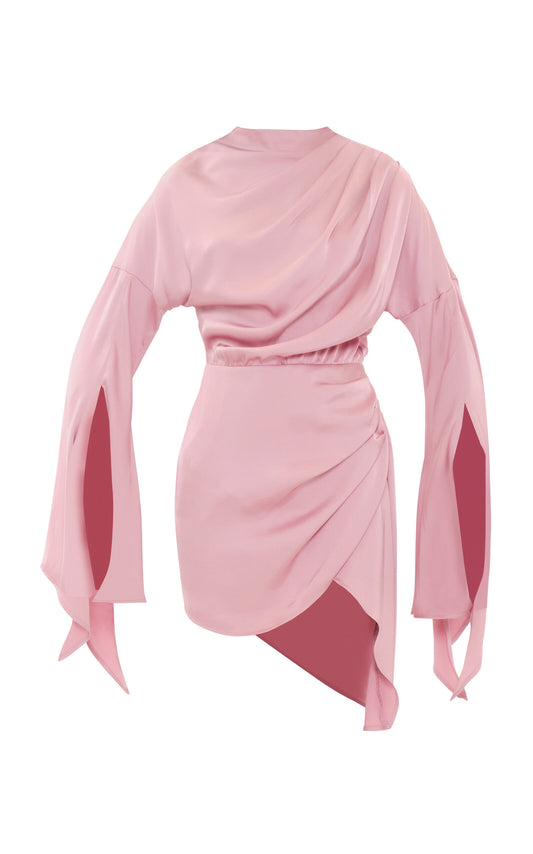 Kari Ruched Satin Mini Dress Simple gentle beautiful and grand